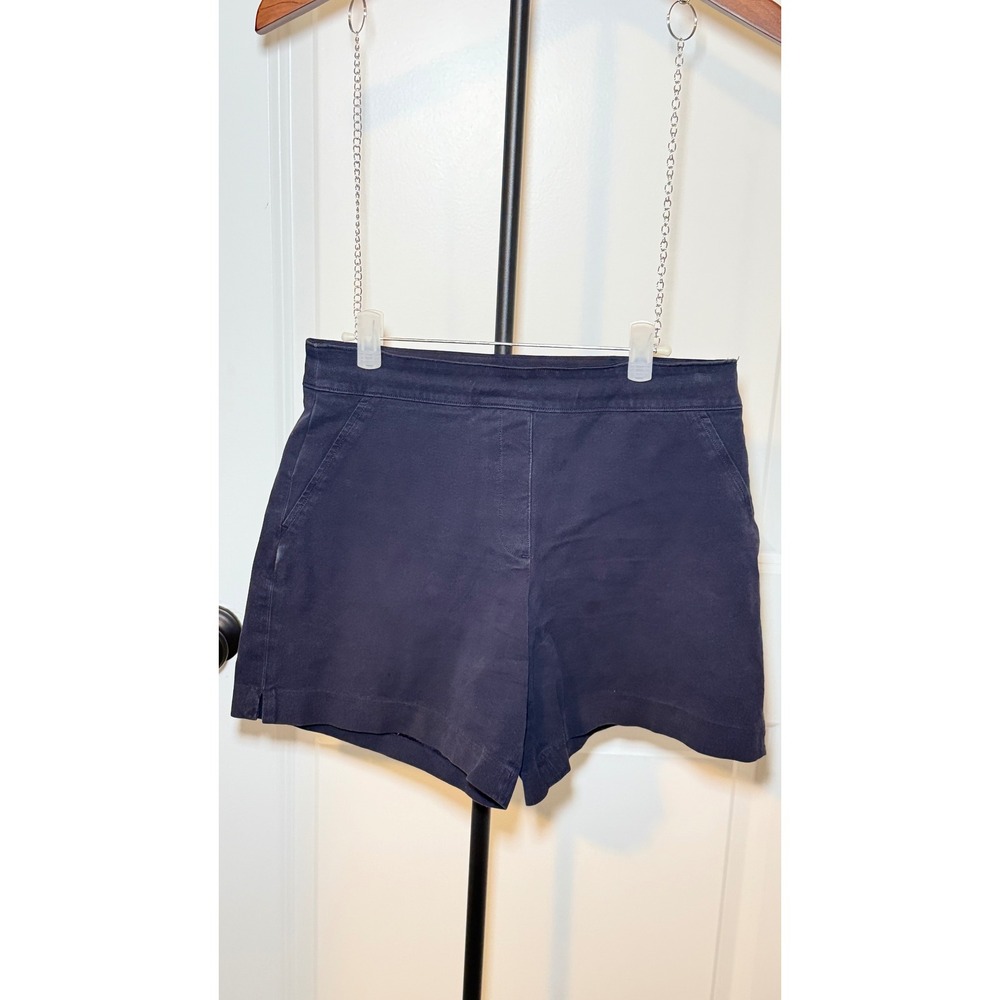 Spanx Stretch Twill 4" Shorts Navy Blue Pull On Shaping Small